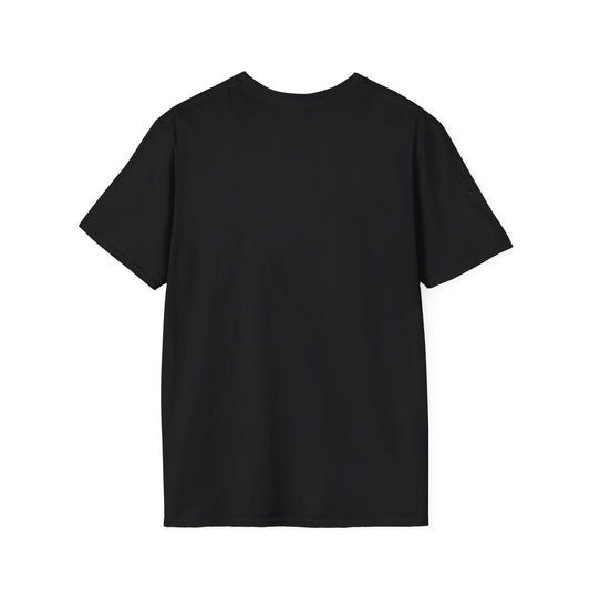 Black t-shirt on a white background